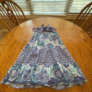 Naartjie Girls Blue Purple Sleeveless Ruffles Dress Size XXL  9yrs Sundress